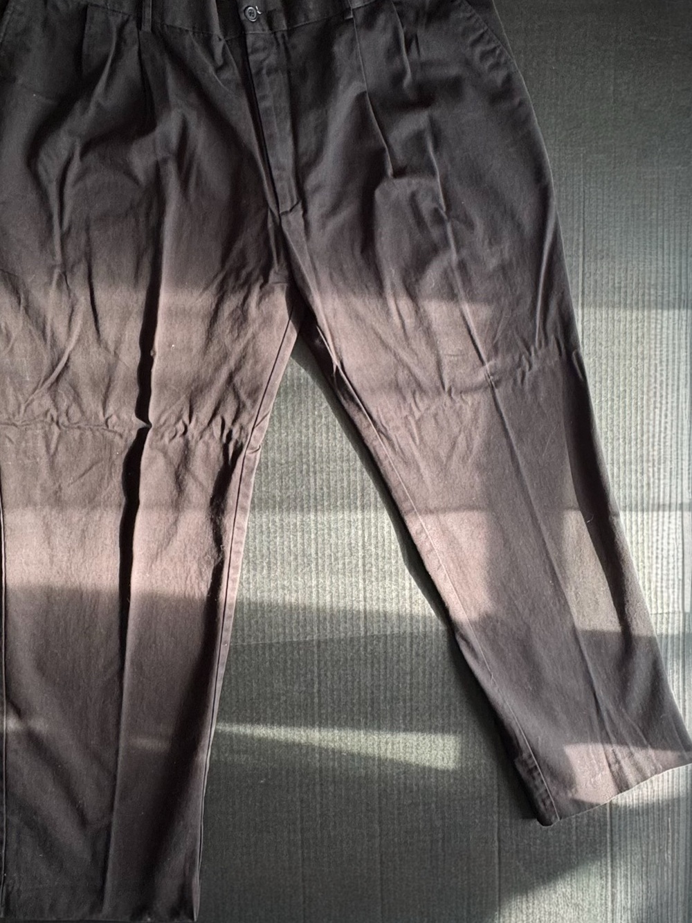 Architect Men’s Dark Gray Dress Slacks - 100% Cotton Twill Trousers - 44x32